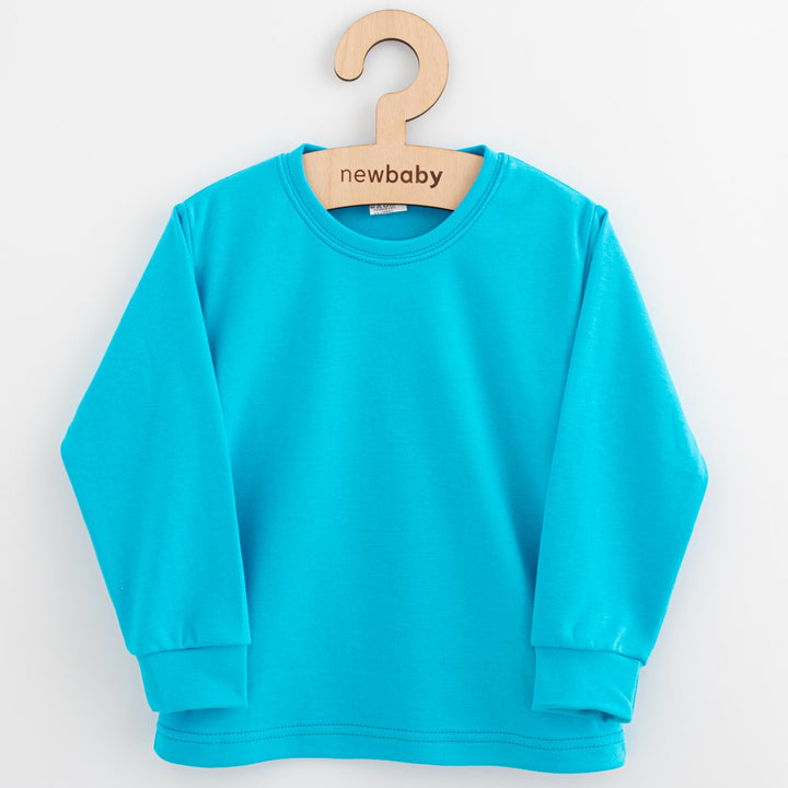 Katoenen kinder-T-shirt met lange mouwen New Baby Kindergarten turquoise