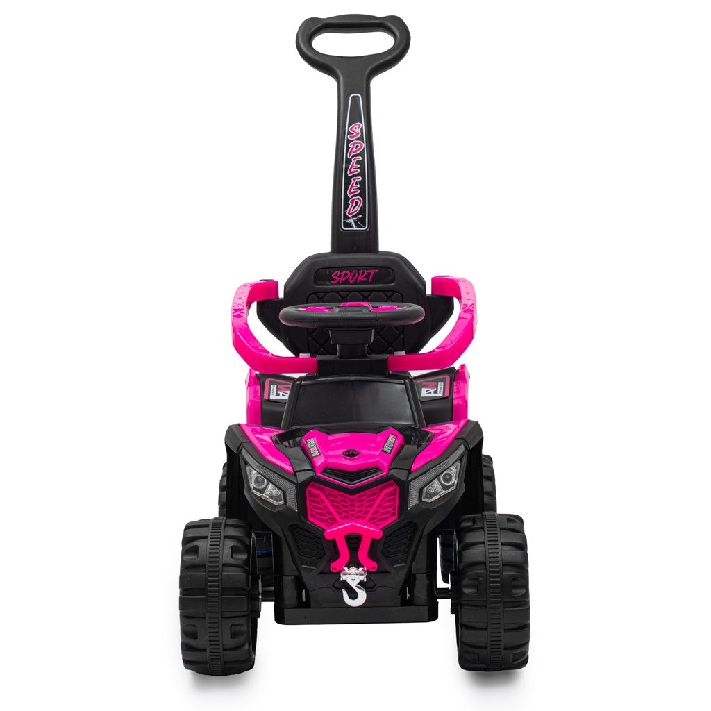 Baby Mix Ruggy elektrische rij-op met duwstang roze