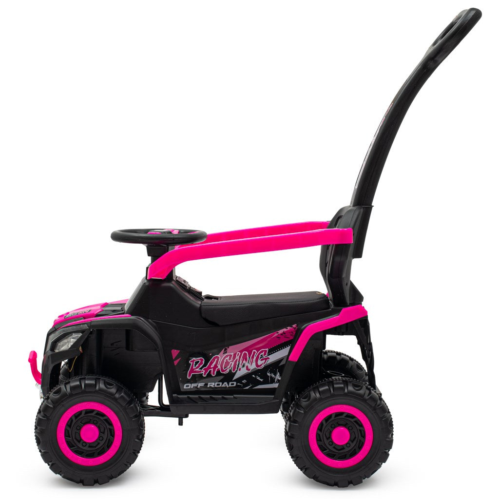 Baby Mix Ruggy elektrische rij-op met duwstang roze