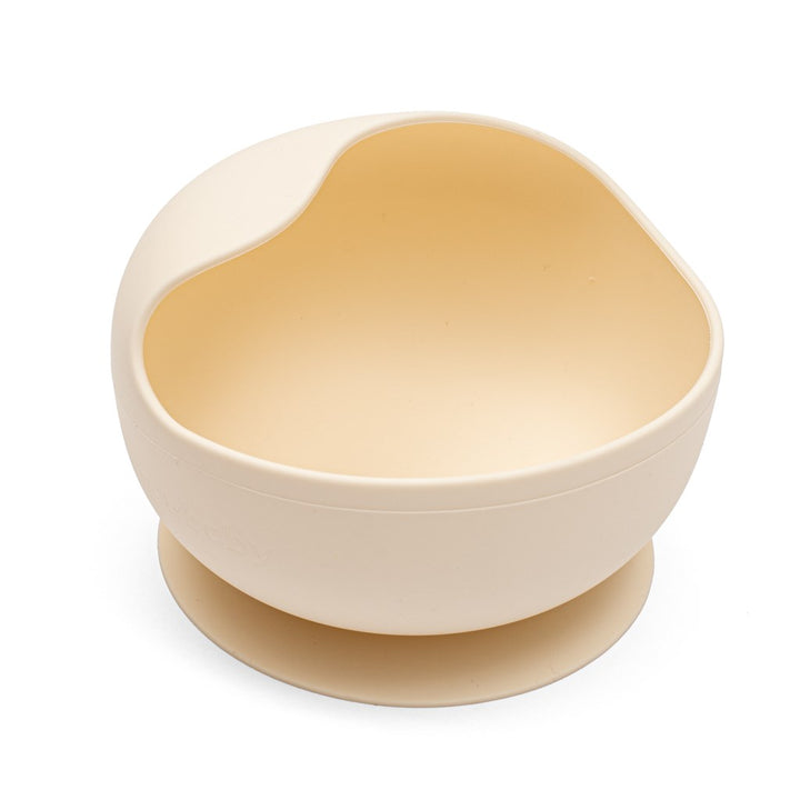 Siliconen babykom met zuignap New Baby beige