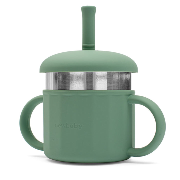Siliconen babybeker 2-in-1 New Baby groen