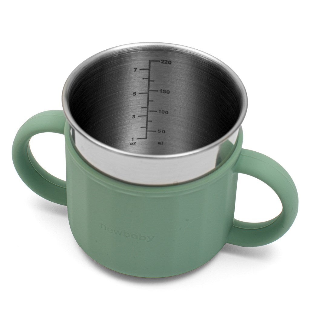 Siliconen babybeker 2-in-1 New Baby groen