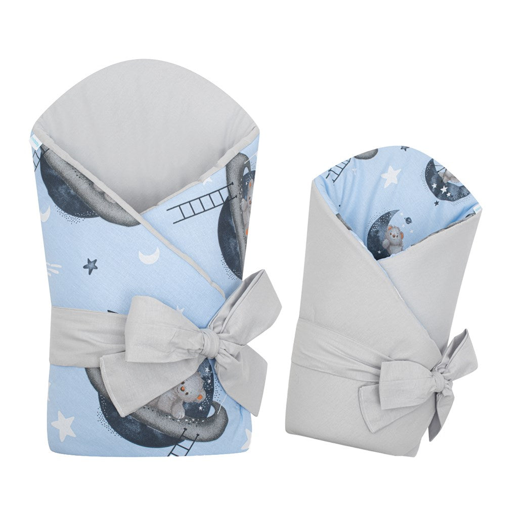 Dubbelzijdige inbakerdoek New Baby Teddybeer in de ruimte 80x80 cm – productfoto