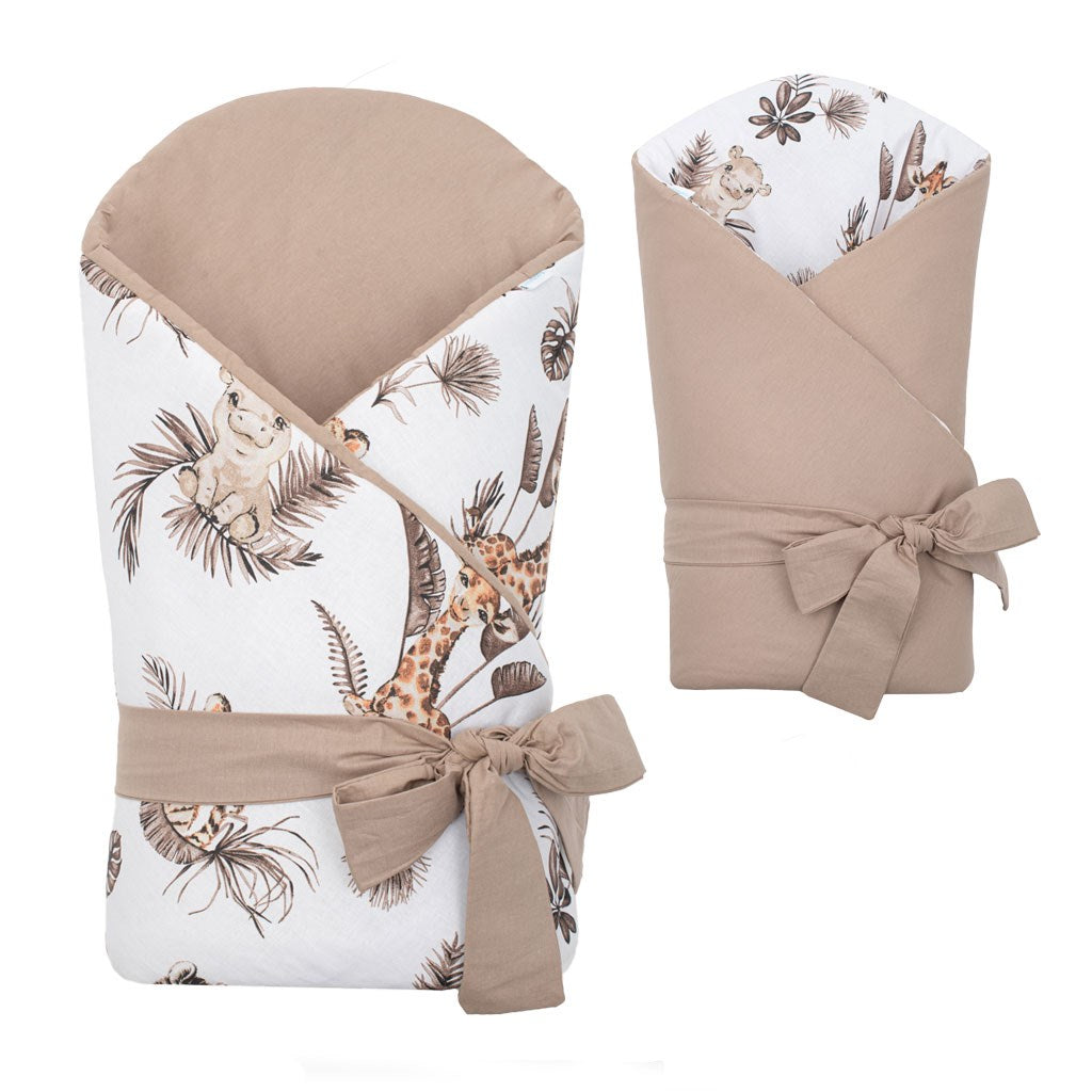 Dubbelzijdige inbakerdoek New Baby Safari 80x80 cm – productfoto