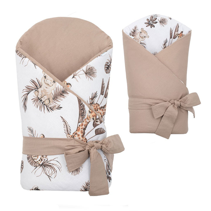 Dubbelzijdige inbakerdoek New Baby Safari 80x80 cm – productfoto