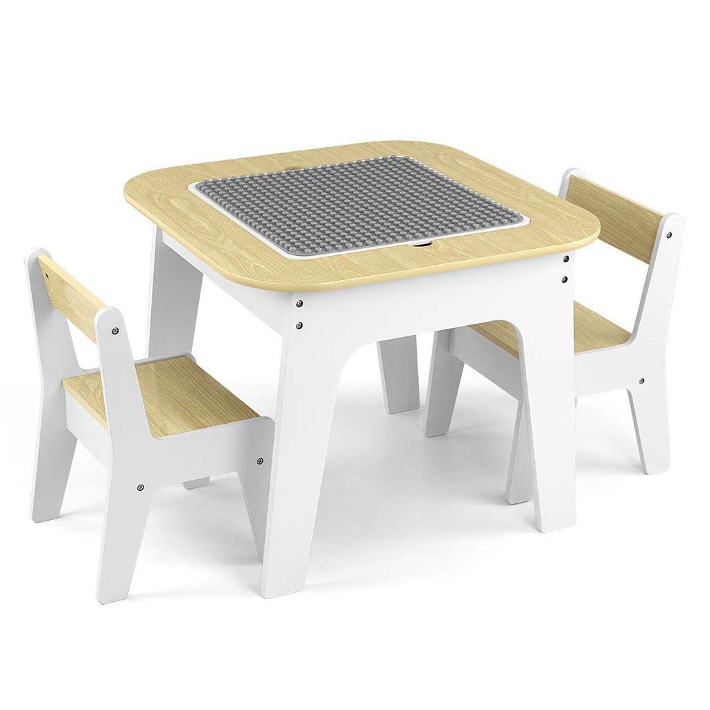 Kindertafel en -stoel Milly Mally Olaf Blocks wit