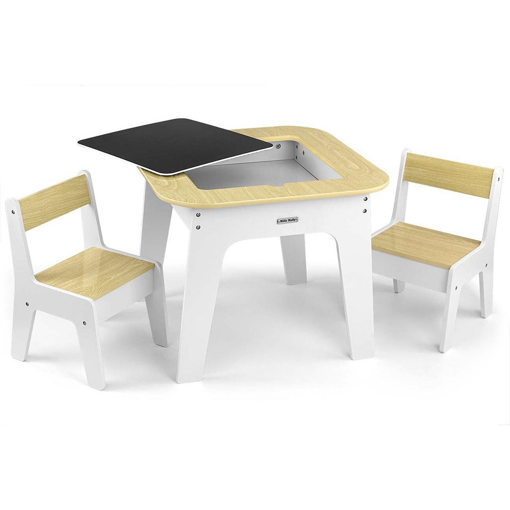 Kindertafel en -stoel Milly Mally Olaf Blocks wit