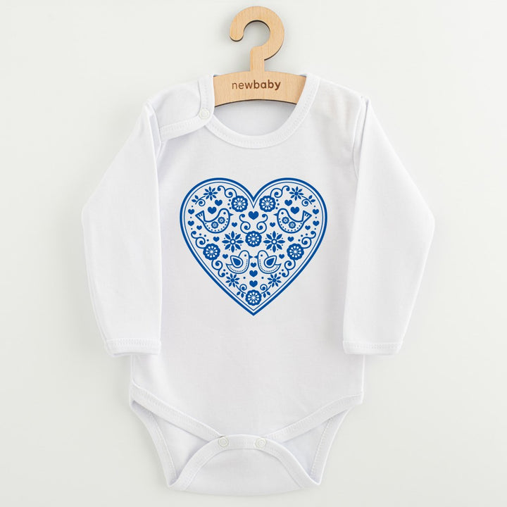 Babyromper met print New Baby Folk Pattern Blauw Hart