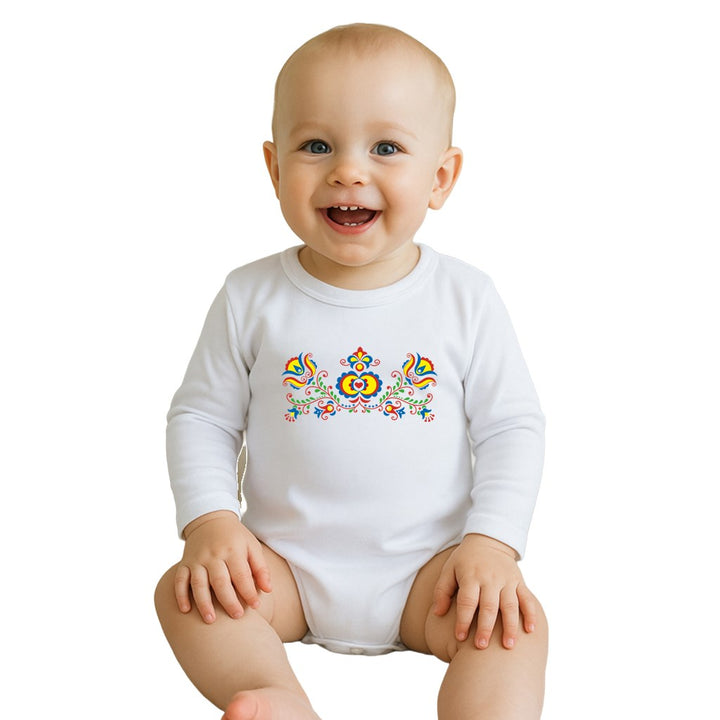 Babyromper met print New Baby Folk Pattern