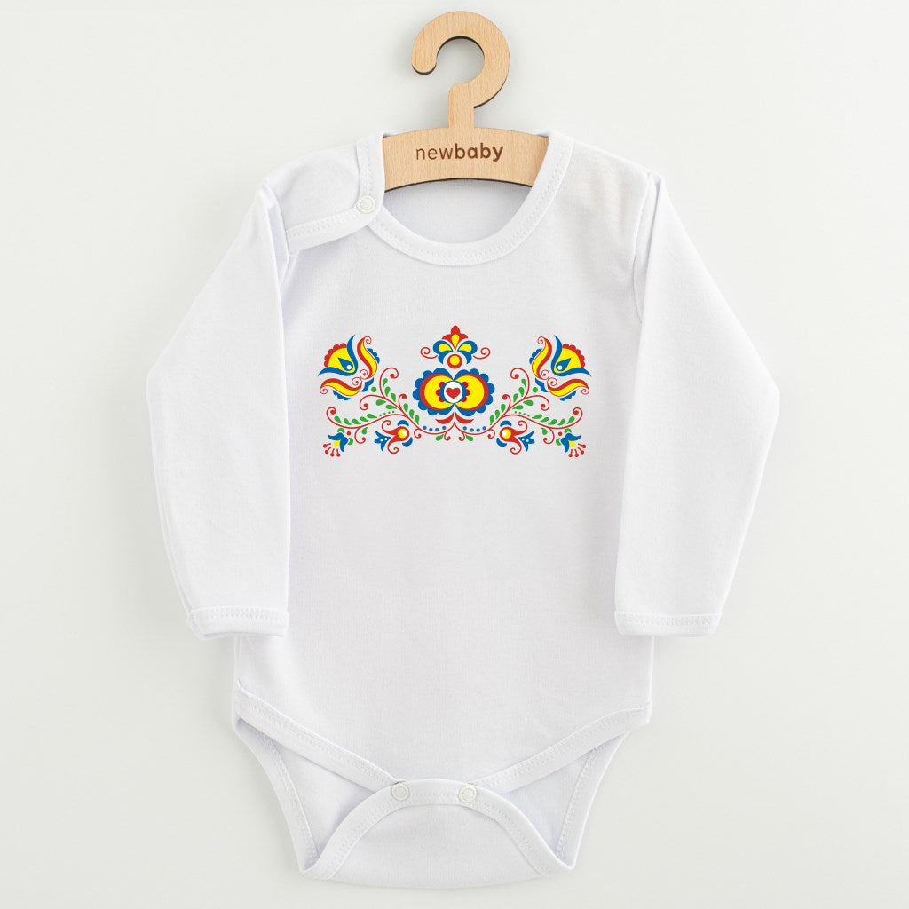 Babyromper met print New Baby Folk Pattern