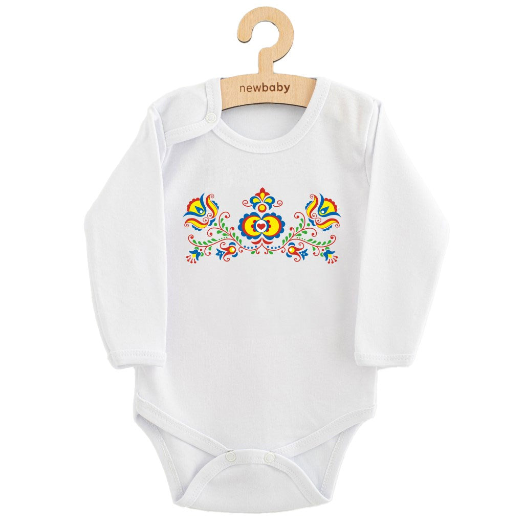Babyromper met print New Baby Folk Pattern