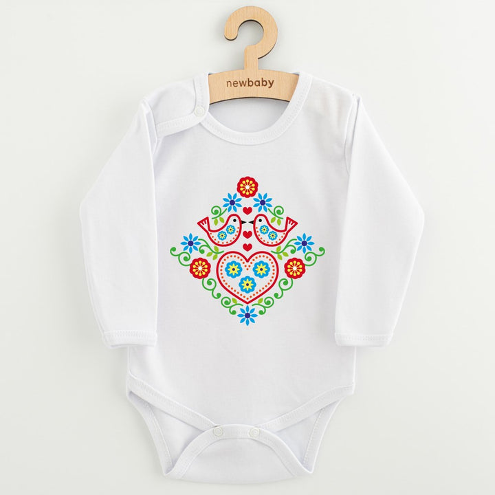 Babyromper met print New Baby Folk Pattern vogels