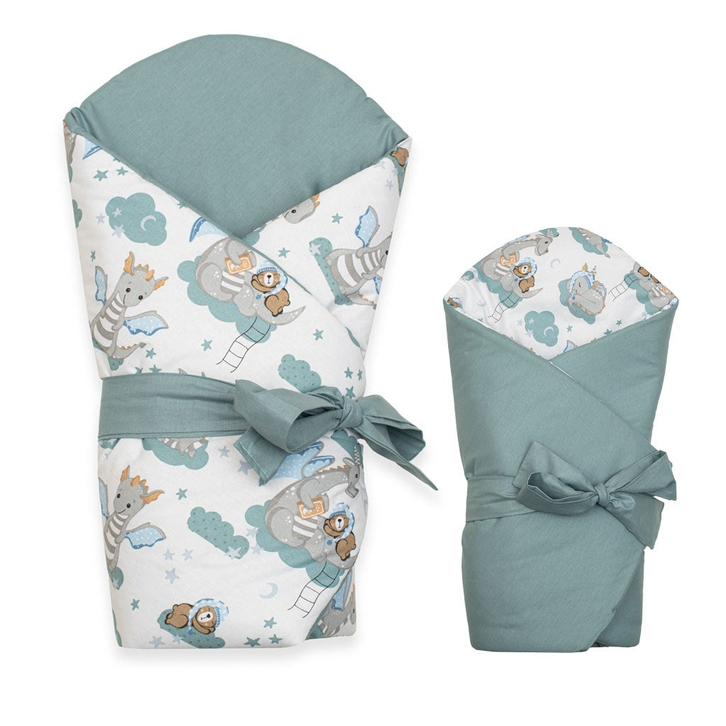 Dubbelzijdige inbakerdoek New Baby Draak 80x80 cm – productfoto