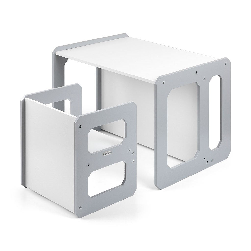Milly Mally Stella 3-in-1 meubelset - tafel en stoel grijs