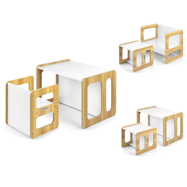Milly Mally Stella 3-in-1 meubelset - tafel en stoel naturel