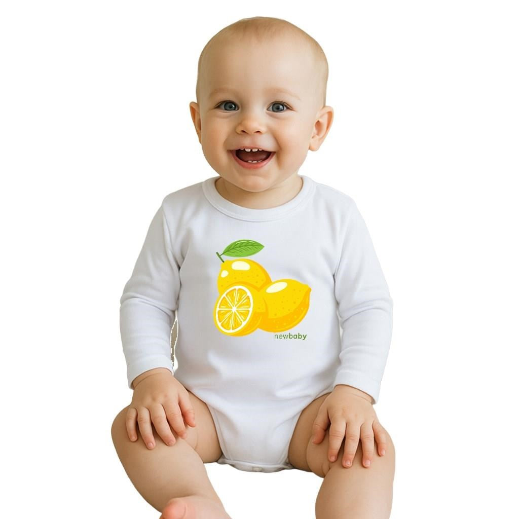 Babyromper met print New Baby Citroen - korte mouw