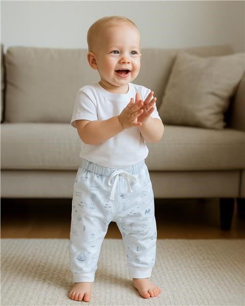 Katoenen joggingbroek New Baby For Babies oceaan