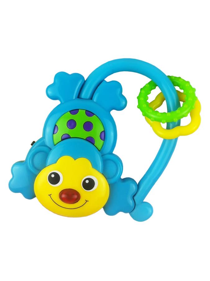 Babyrammelaar met geluid Baby Mix aap blauw