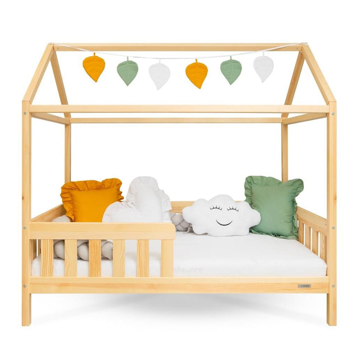 Kinderhuisbed met valbeveiliging en lattenbodem New Baby CASTELLO 160x80 cm naturel