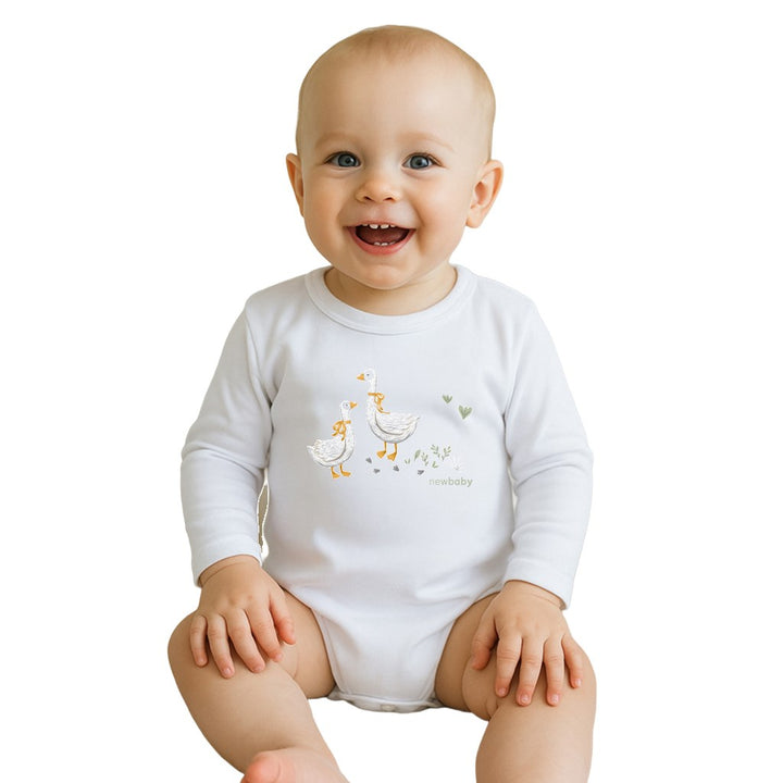 Babyromper met print New Baby Gans