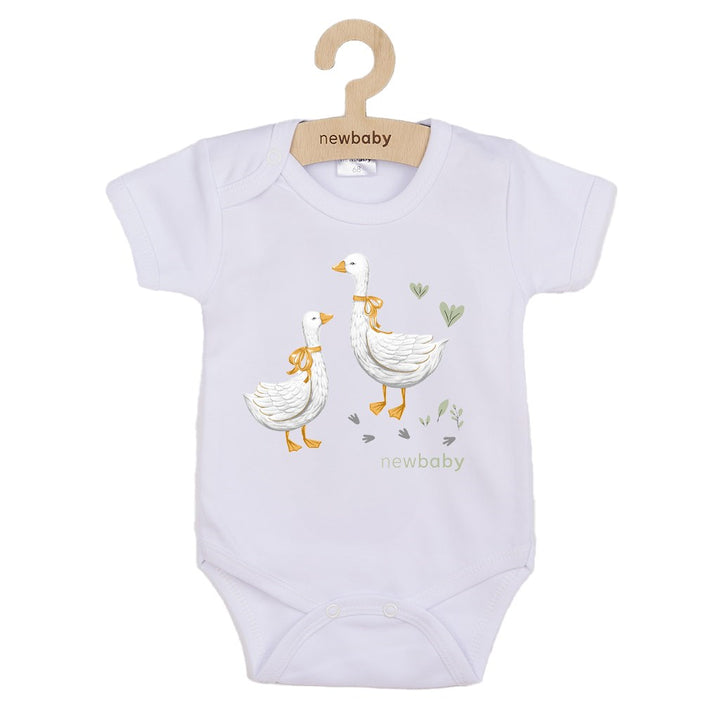Babyromper met print New Baby Gans - korte mouw
