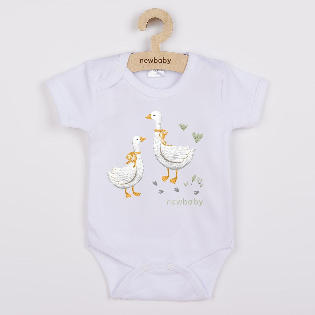 Babyromper met print New Baby Gans - korte mouw