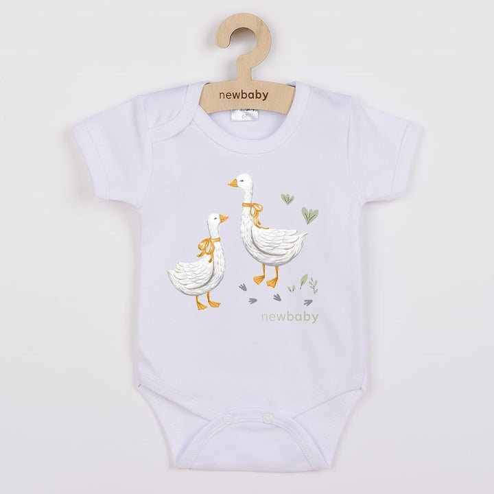 Babyromper met print New Baby Gans - korte mouw
