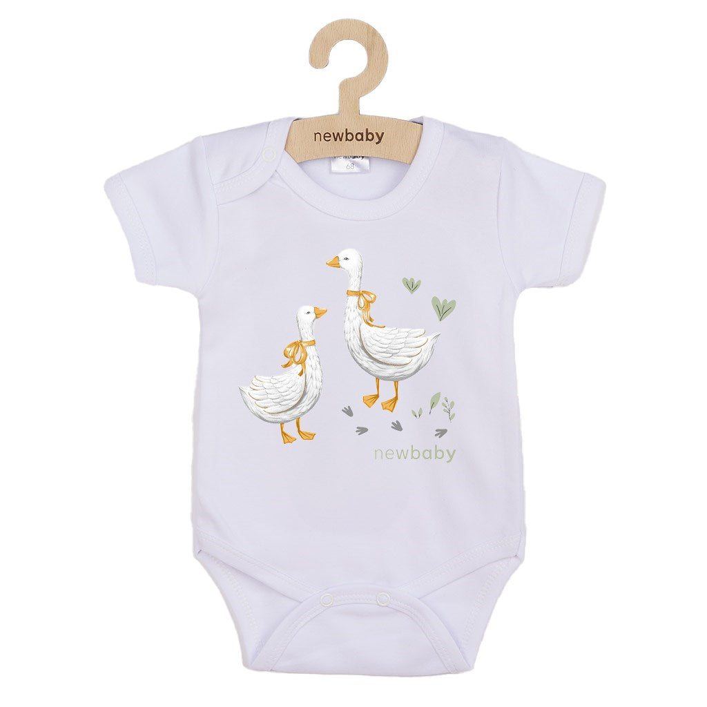 Babyromper met print New Baby Gans - korte mouw