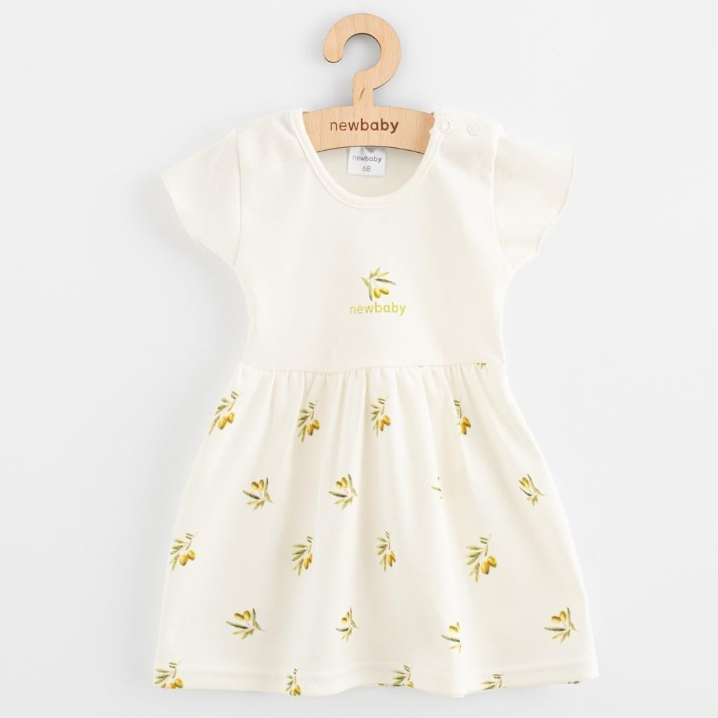 New Baby Olijven biologisch katoenen babyjurk met korte mouwen