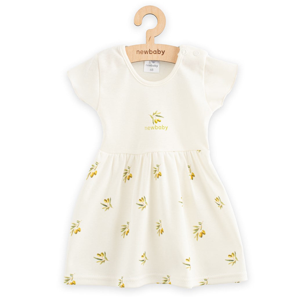 New Baby Olijven biologisch katoenen babyjurk met korte mouwen