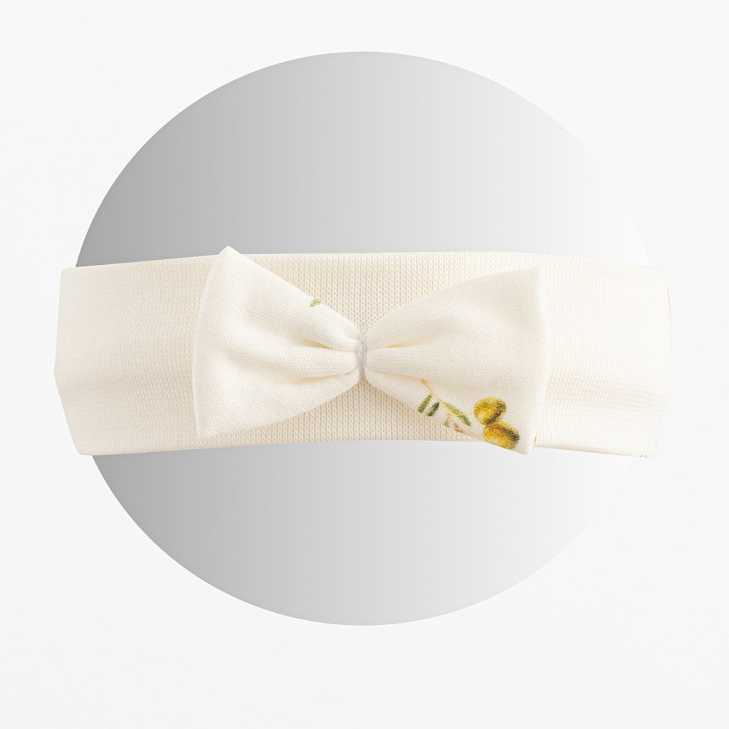 Biologisch katoenen babyhaarband New Baby Olijven