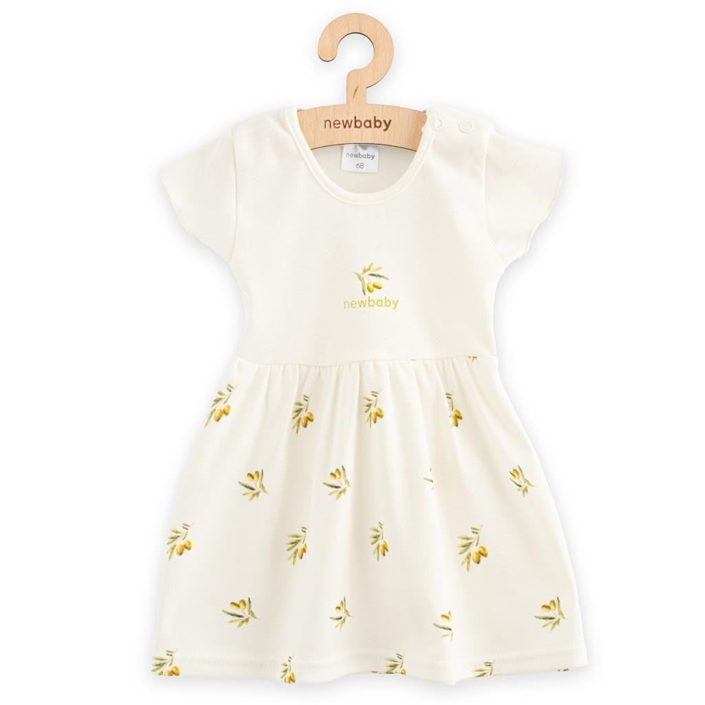 New Baby Olijven biologisch katoenen babyjurk met korte mouwen