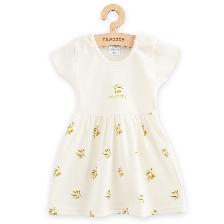 New Baby Olijven biologisch katoenen babyjurk met korte mouwen