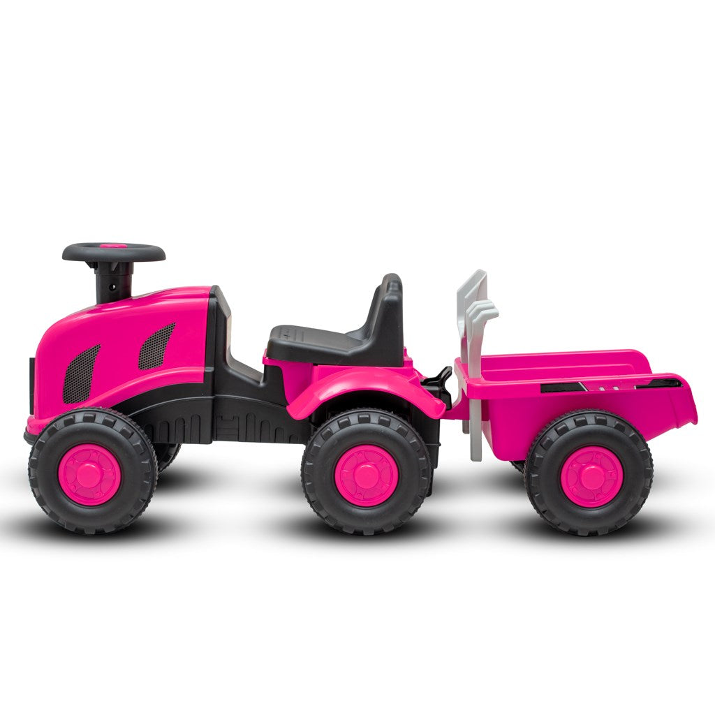 Kindertractor met aanhanger Benny Baby Mix roze
