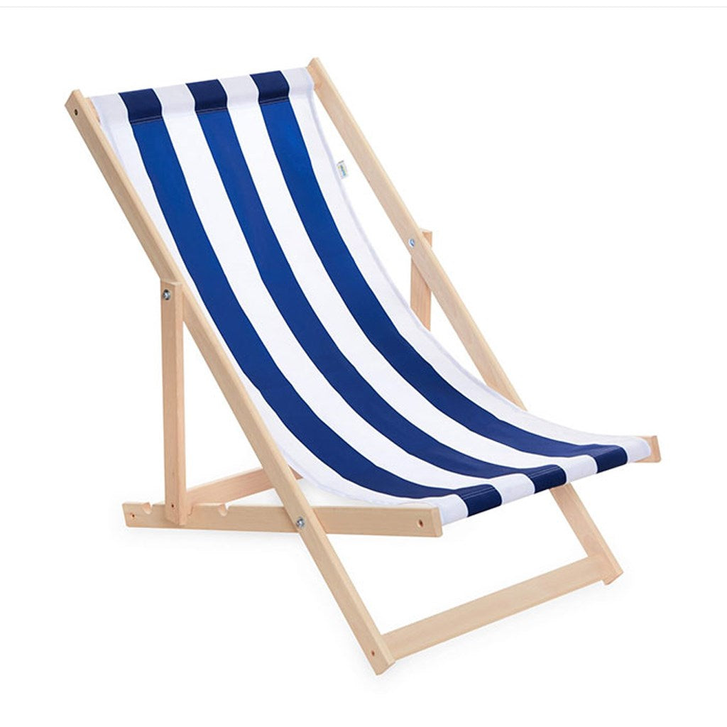 Opvouwbare tuin-/strandligstoel Baby Mix blauw en wit
