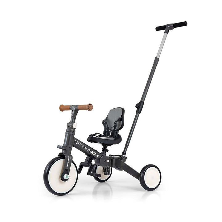 Milly Mally Optimus Max 5-in-1 driewieler met duwstang donkergrijs