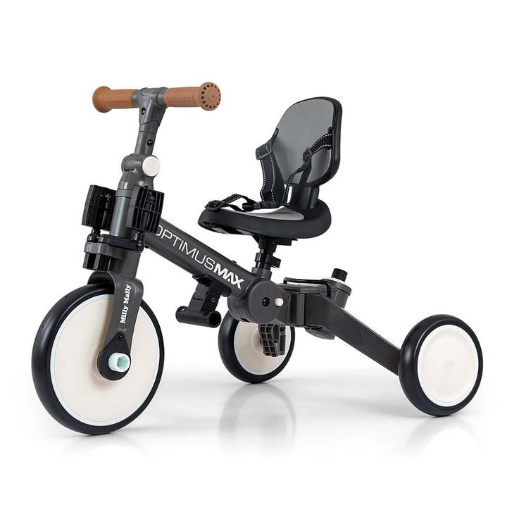 Milly Mally Optimus Max 5-in-1 driewieler met duwstang donkergrijs
