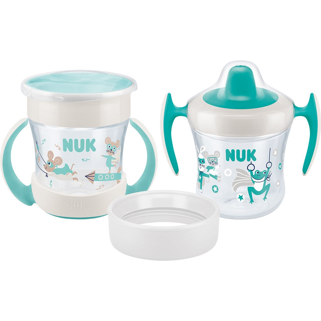 NUK Mini Cups 360° babybeker met deksel neutraal