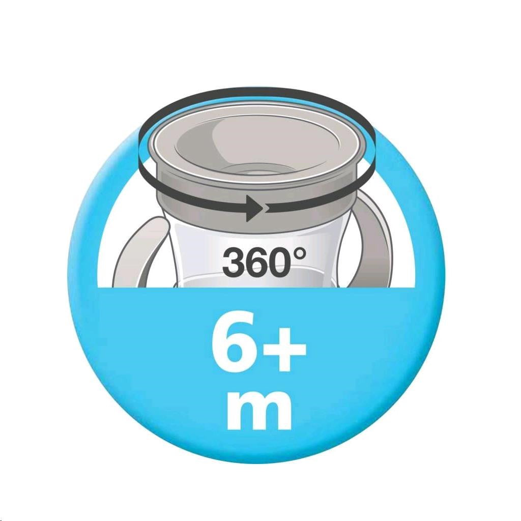 NUK Mini Cups 360° babybeker met deksel neutraal