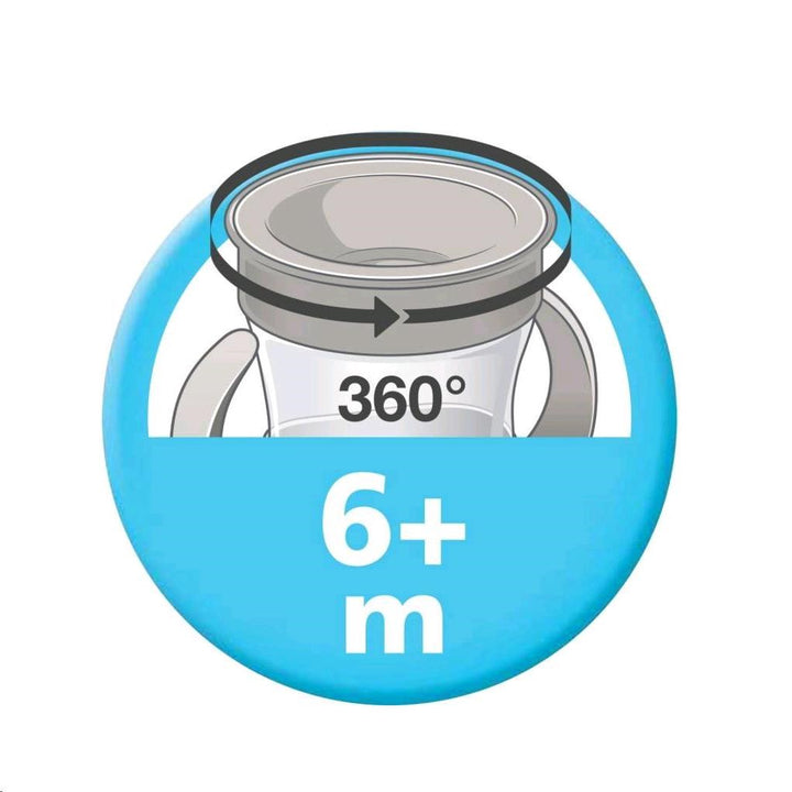 NUK Mini Cups 360° babybeker met deksel neutraal