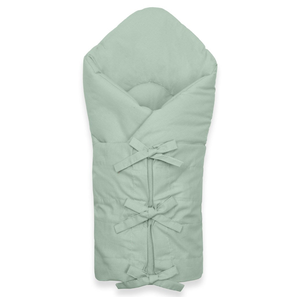 Klassieke inbakerdoek met striksluiting New Baby zeegroen – productfoto