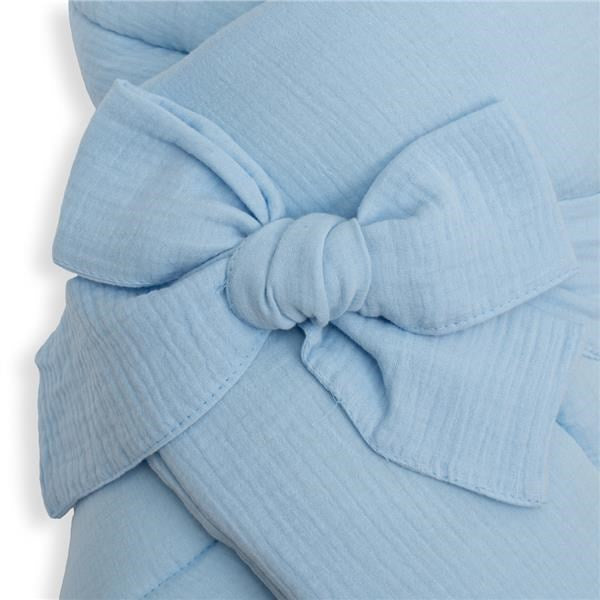 Mousseline inbakerdoek met veters New Baby blauw
