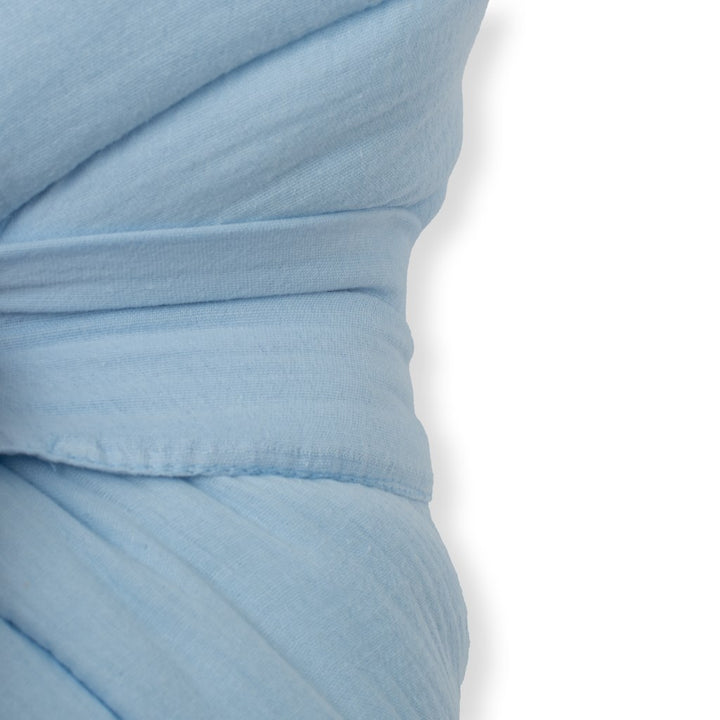 Mousseline inbakerdoek met veters New Baby blauw