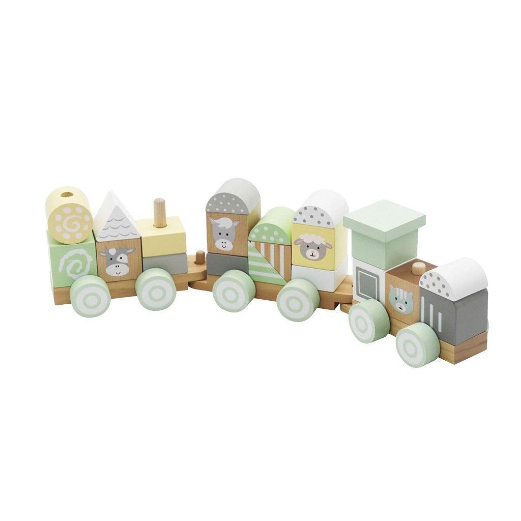 Houten trein met blokken Baby Mix