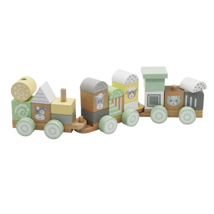 Houten trein met blokken Baby Mix