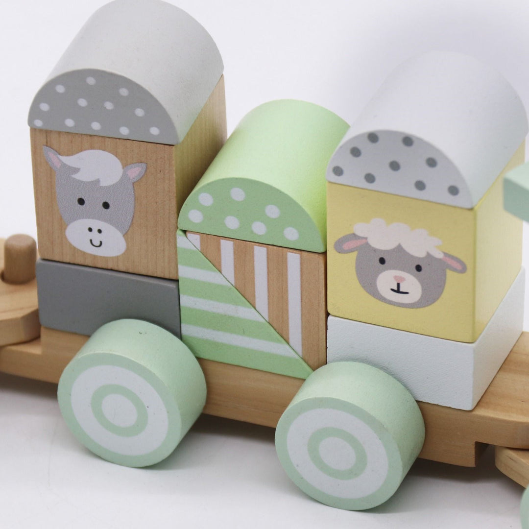 Houten trein met blokken Baby Mix