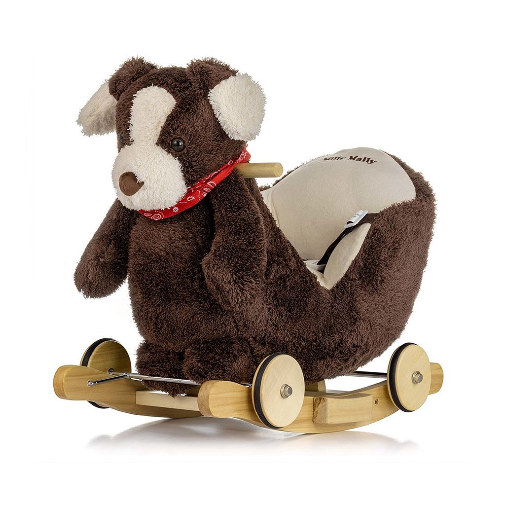 Hobbelhond met melodie en wielen Milly Mally Polly Plus Bruine Hond