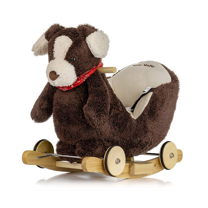 Hobbelhond met melodie en wielen Milly Mally Polly Plus Bruine Hond