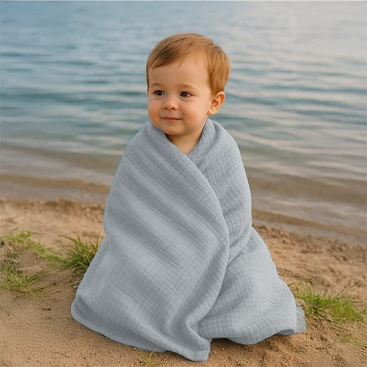 Mousseline babydeken New Baby 70x100 cm grijs