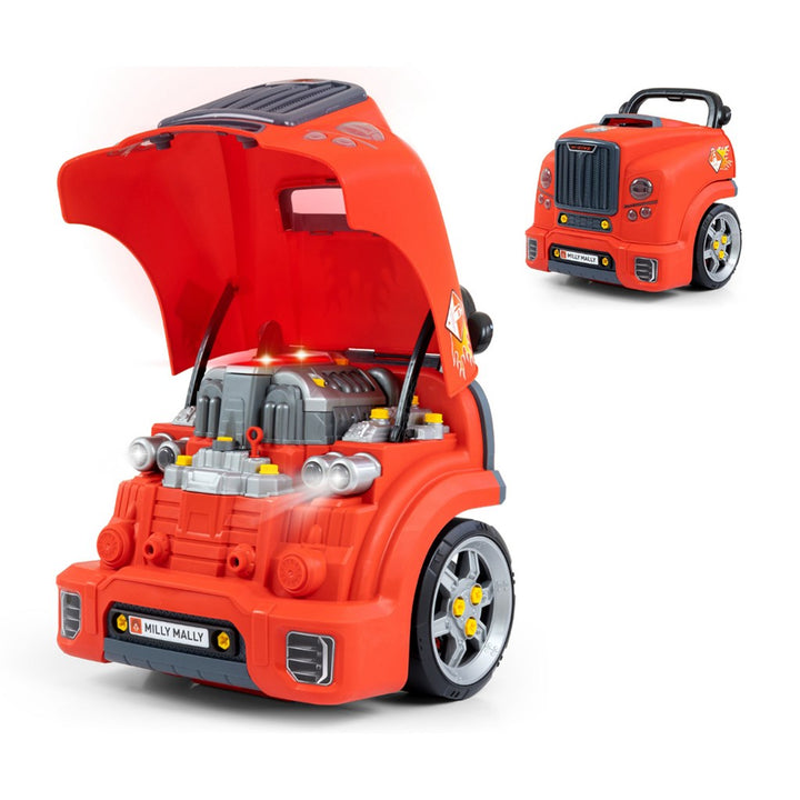 Realistisch model van de voorkant van een auto met openende motorkap Milly Mally N-GINE rood